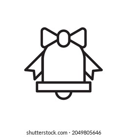 Wedding Bell Outline Vector Illustration