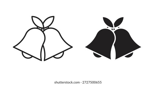Ilustración vectorial aislada del icono de las campanas de Boda. Pictograma de Vector para Web y App