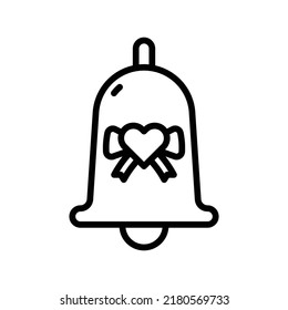 Wedding Bells Icon. Line Art Style Design Isolated On White Background