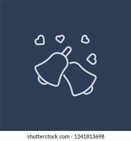 Wedding Bells icon. Wedding Bells linear design concept from Wedding and love collection. Simple element vector illustration on dark blue background.