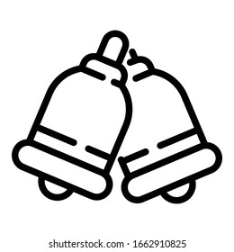 Wedding bells icon. Outline wedding bells vector icon for web design isolated on white background