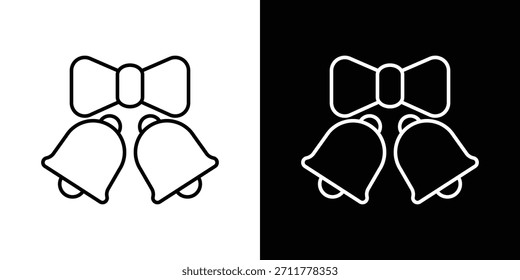Wedding Bells icon outline. Vector isolated pictogram for web