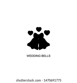 wedding bells icon vector black design