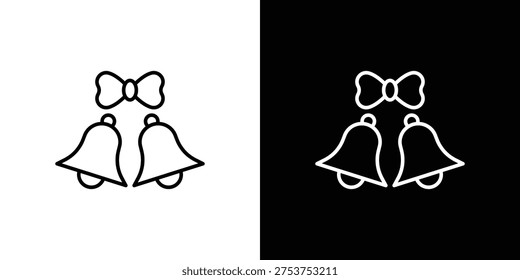 Wedding Bells icons. Editable Stroke. logotype design concept