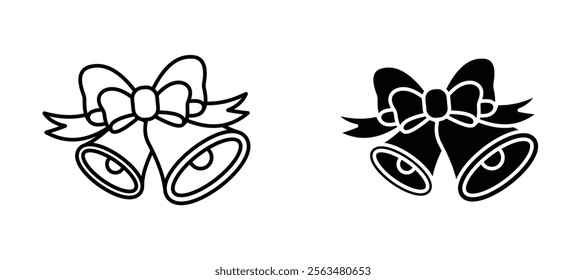 Wedding Bells icons in outline and fill. vector illustration for ui.