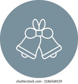 Wedding Bells line circle icon vector image. Can also be used for web apps, mobile apps and print media.