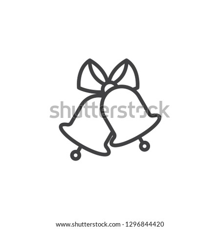 Wedding Bells line icon. linear style sign for mobile concept and web design. Abstract bells outline vector icon. Symbol, logo illustration. Pixel perfect vector graphics