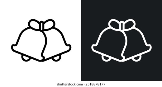 Wedding Bells outlined icon vector collection.