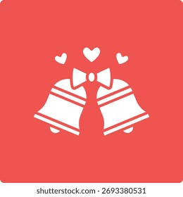 Icono de Vector de Campanas de Boda. Se puede utilizar para aplicaciones de impresión, móviles y de Web.
