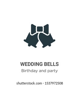 Wedding bells vector icon on white background. Flat vector wedding bells icon symbol sign from modern birthday and party collection for mobile concept and web apps design.