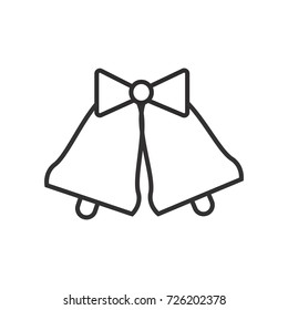 wedding bells  vector line icon, sign, illustration on background, editable strokes
