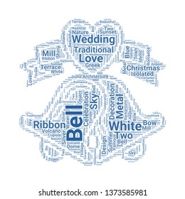 wedding bells word cloud. tag cloud about wedding bells