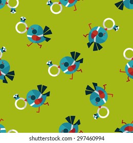 wedding bird with diamond ring flat icon,eps10 seamless pattern background