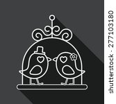 wedding bird flat icon with long shadow, line icon