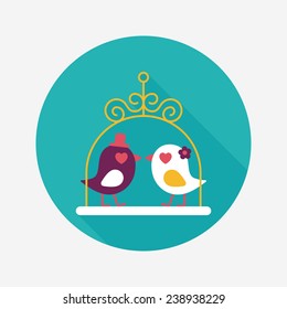 wedding bird flat icon with long shadow,eps10
