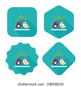 wedding bird flat icon with long shadow, eps10
