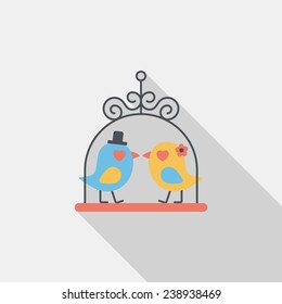wedding bird flat icon with long shadow, eps10