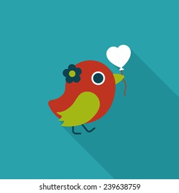 wedding bird flat icon with long shadow,eps10