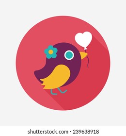 wedding bird flat icon with long shadow,eps10