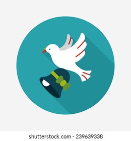 wedding bird flat icon with long shadow,eps10