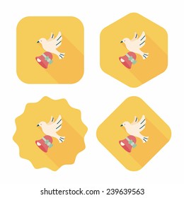 wedding bird flat icon with long shadow,eps10
