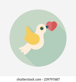 wedding bird flat icon with long shadow,eps10