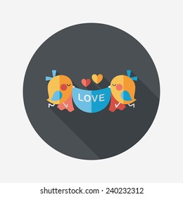 wedding bird flat icon with long shadow,eps10