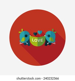 wedding bird flat icon with long shadow,eps10