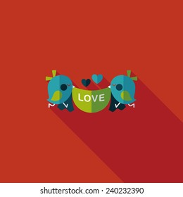 wedding bird flat icon with long shadow,eps10