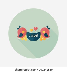 wedding bird flat icon with long shadow,eps10