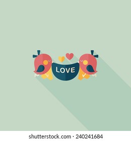 wedding bird flat icon with long shadow,eps10