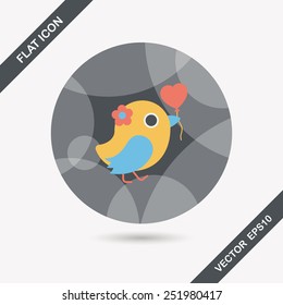 wedding bird flat icon with long shadow,eps10