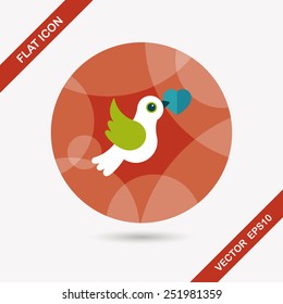 wedding bird flat icon with long shadow,eps10