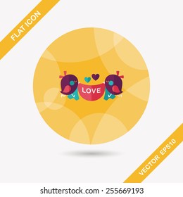 wedding bird flat icon with long shadow,eps10