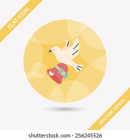wedding bird flat icon with long shadow,eps10