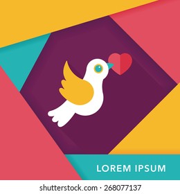 wedding bird flat icon with long shadow,eps10