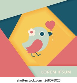 wedding bird flat icon with long shadow,eps10