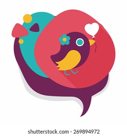 wedding bird flat icon with long shadow,eps10