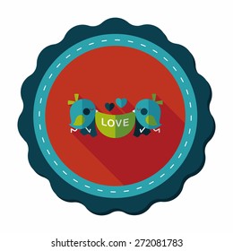 wedding bird flat icon with long shadow,eps10