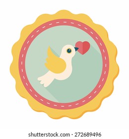 wedding bird flat icon with long shadow,eps10
