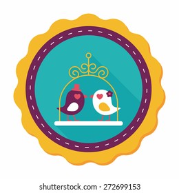 wedding bird flat icon with long shadow,eps10