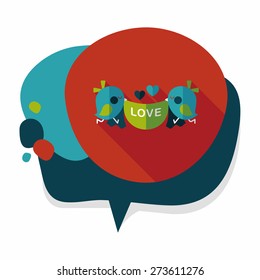wedding bird flat icon with long shadow,eps10