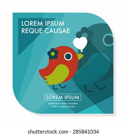 wedding bird flat icon with long shadow,eps10
