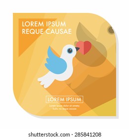 wedding bird flat icon with long shadow,eps10