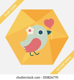 wedding bird flat icon with long shadow,eps10