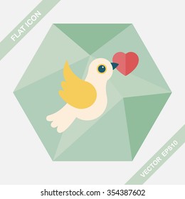 wedding bird flat icon with long shadow,eps10