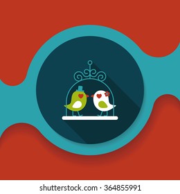 wedding bird flat icon with long shadow,eps10