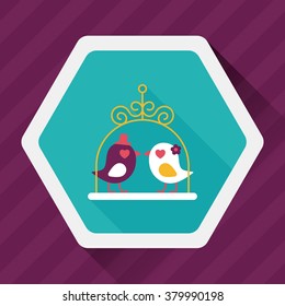 wedding bird flat icon with long shadow,eps10