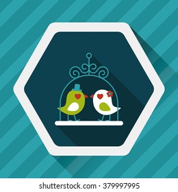 wedding bird flat icon with long shadow,eps10