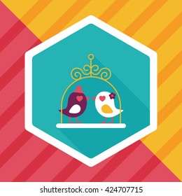 wedding bird flat icon with long shadow,eps10